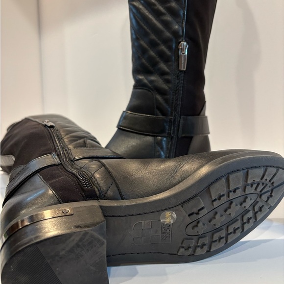 Vince Camuto Black Over the Knee Boots Quilted Design - Picture 6 of 8